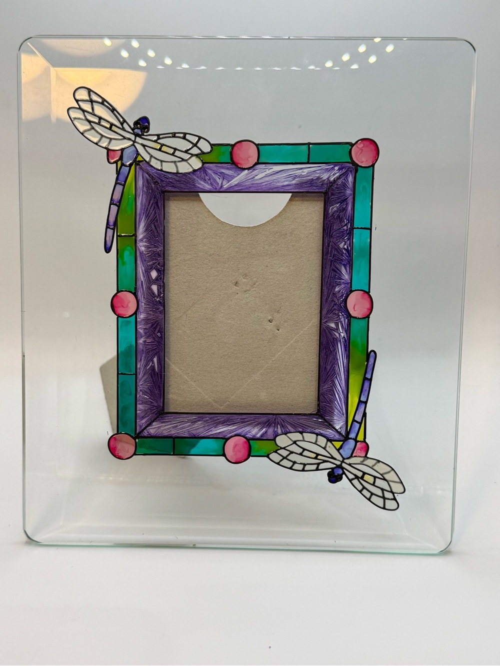 Joan baker designs glass dragonflies Picture Frame hand painted - Home Accents